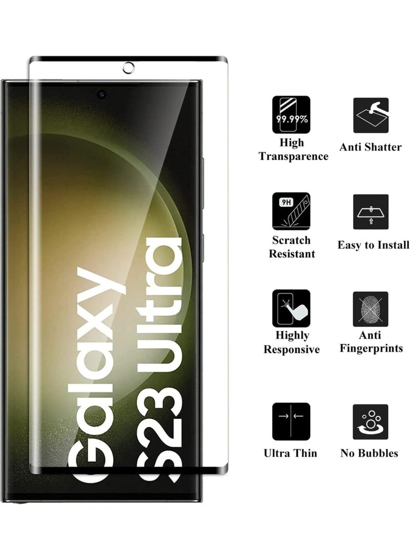 Muzz Fingerprint Unlocking Support, Glass Screen Protector for Samsung Galaxy S23 Ultra 5G, Full Glue Tempered Glass Film, 9H Hardness, HD, Anti-Scratch, Anti-Shatter, (Samsung Galaxy S23 Ultra) - Image 2